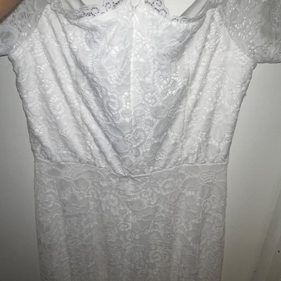 Women's Lace Cocktail Dress Hi-Lo Off Shoulder Swing Formal Party Dress - Picture 15 of 16